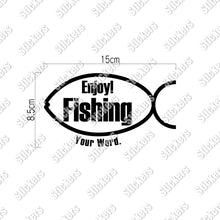 画像をギャラリービューアに読み込む, エンジョイ フィッシング カッティングステッカー《Enjoy Fishing》(名入れOK 超防水・防滴 UVカット 屋外使用可 /C009)