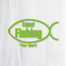 画像をギャラリービューアに読み込む, エンジョイ フィッシング カッティングステッカー《Enjoy Fishing》(名入れOK 超防水・防滴 UVカット 屋外使用可 /C009)