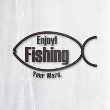 画像をギャラリービューアに読み込む, エンジョイ フィッシング カッティングステッカー《Enjoy Fishing》(名入れOK 超防水・防滴 UVカット 屋外使用可 /C009)