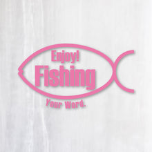 画像をギャラリービューアに読み込む, エンジョイ フィッシング カッティングステッカー《Enjoy Fishing》(名入れOK 超防水・防滴 UVカット 屋外使用可 /C009)