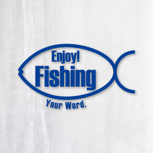 画像をギャラリービューアに読み込む, エンジョイ フィッシング カッティングステッカー《Enjoy Fishing》(名入れOK 超防水・防滴 UVカット 屋外使用可 /C009)