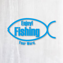 画像をギャラリービューアに読み込む, エンジョイ フィッシング カッティングステッカー《Enjoy Fishing》(名入れOK 超防水・防滴 UVカット 屋外使用可 /C009)
