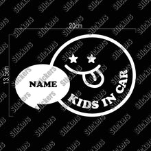 画像をギャラリービューアに読み込む, KIDS IN CAR キッズ イン カー|カッティングステッカー 名入れOK 超防水・防滴 UVカット 屋外使用可 /C013