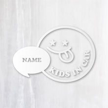 画像をギャラリービューアに読み込む, KIDS IN CAR キッズ イン カー|カッティングステッカー 名入れOK 超防水・防滴 UVカット 屋外使用可 /C013