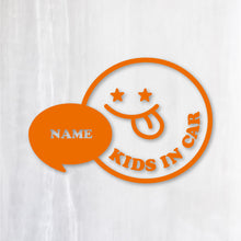 画像をギャラリービューアに読み込む, KIDS IN CAR キッズ イン カー|カッティングステッカー 名入れOK 超防水・防滴 UVカット 屋外使用可 /C013