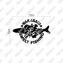 画像をギャラリービューアに読み込む, WAKASAGI SMELT FISHING ワカサギ釣り|カッティングステッカー 超防水・防滴 UVカット 屋外使用可 /C031
