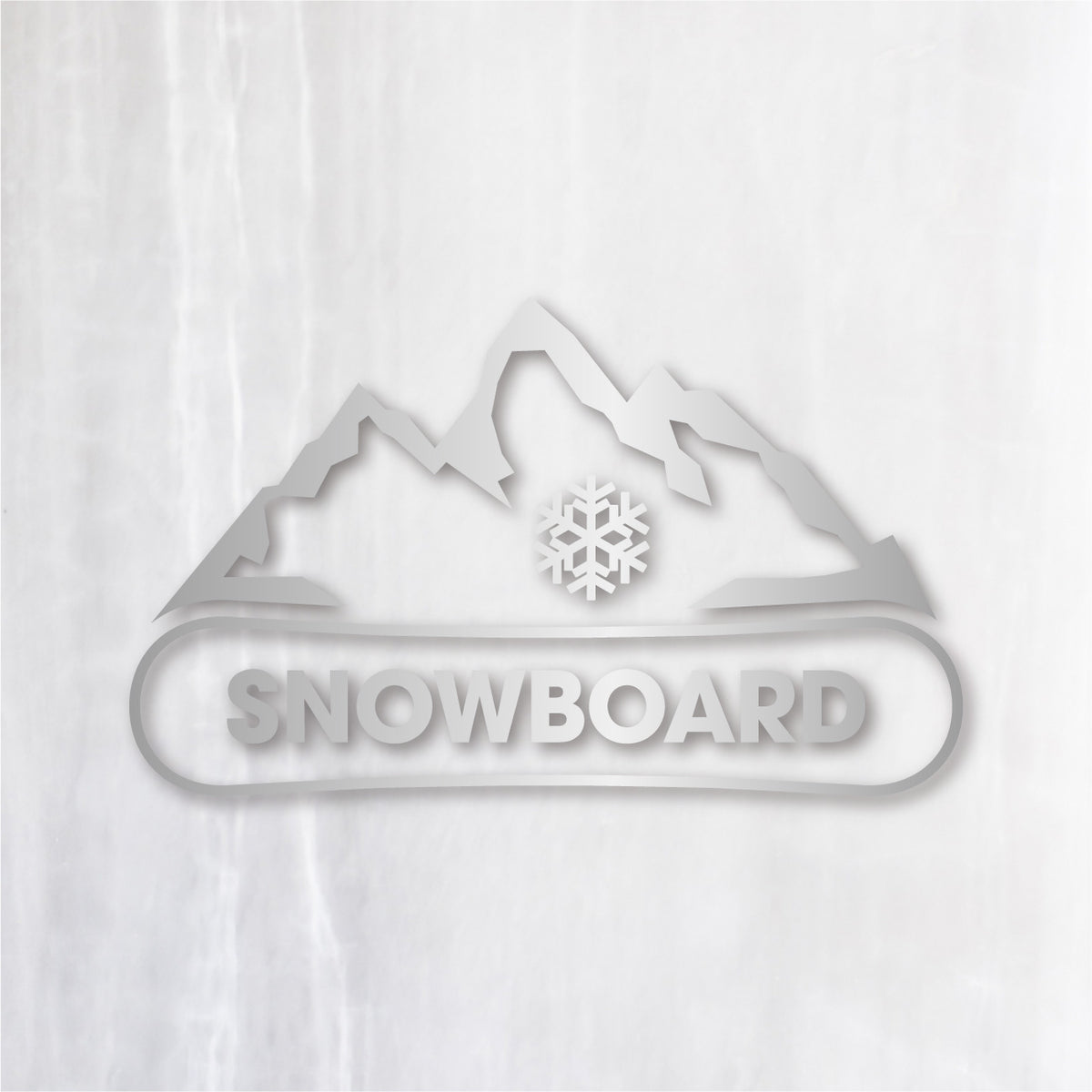 マウンテン スノーボード《Mountain Snowboard》カッティングステッカー シルバー
