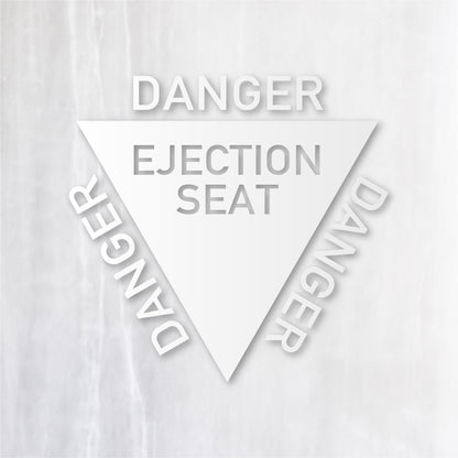 射出座席マーク《EJECTION SEAT》カッティングステッカー つや消しホワイト