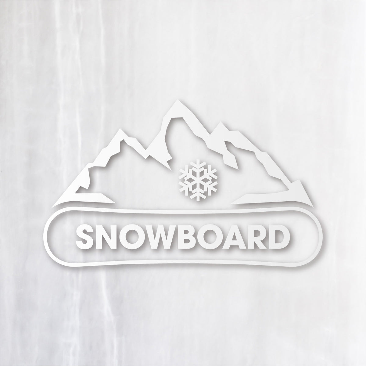 マウンテン スノーボード《Mountain Snowboard》カッティングステッカー つや消しホワイト