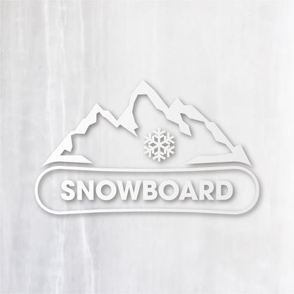 マウンテン スノーボード《Mountain Snowboard》カッティングステッカー つや消しホワイト