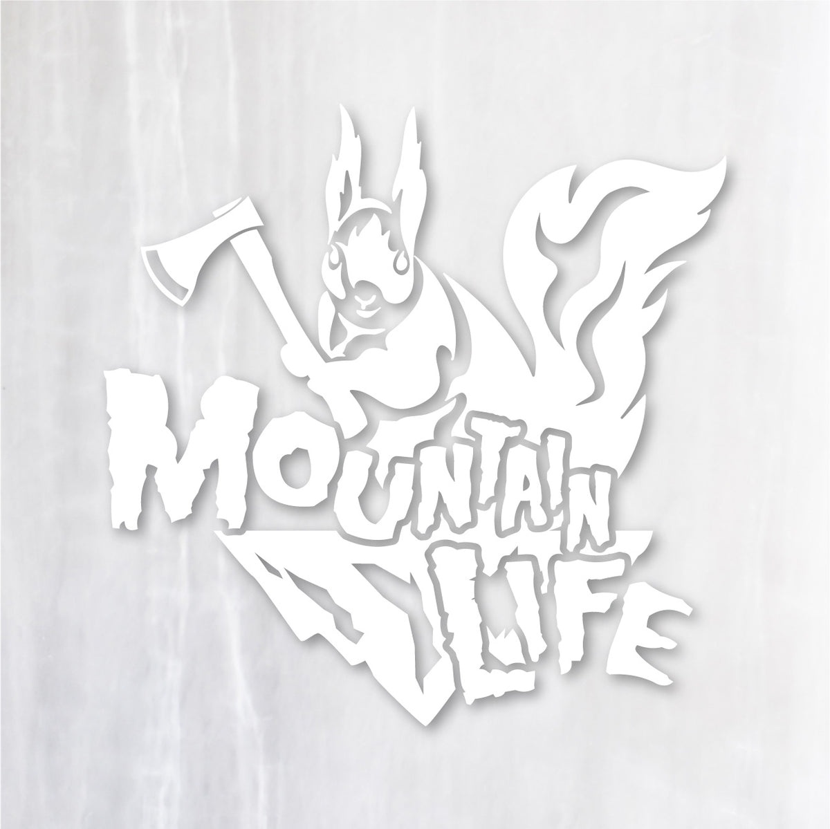 マウンテンライフ《Mountain Life Squirrel》カッティングステッカー ホワイト