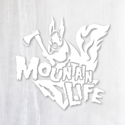 マウンテンライフ《Mountain Life Squirrel》カッティングステッカー ホワイト