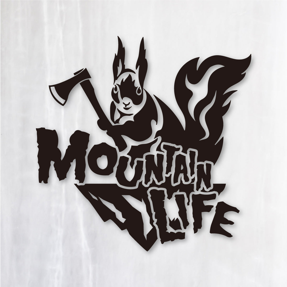 マウンテンライフ《Mountain Life Squirrel》カッティングステッカー ブラック