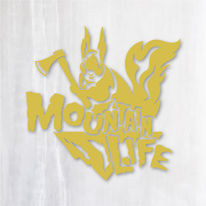 マウンテンライフ《Mountain Life Squirrel》カッティングステッカー キャメル