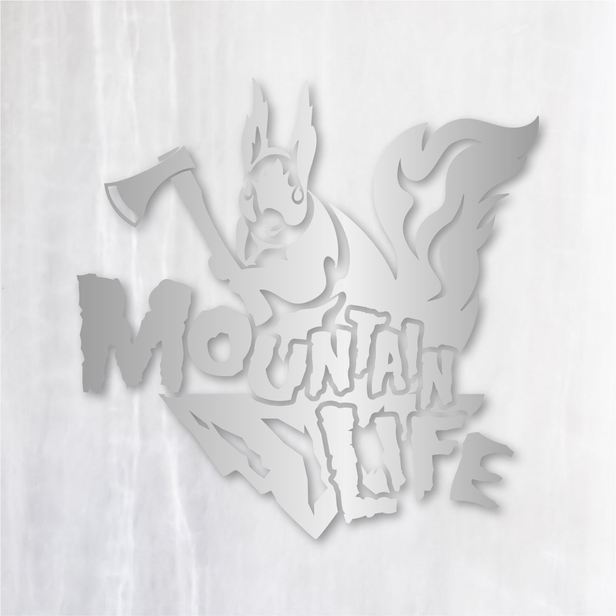 マウンテンライフ《Mountain Life Squirrel》カッティングステッカー シルバー