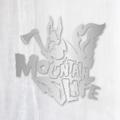 マウンテンライフ《Mountain Life Squirrel》カッティングステッカー シルバー