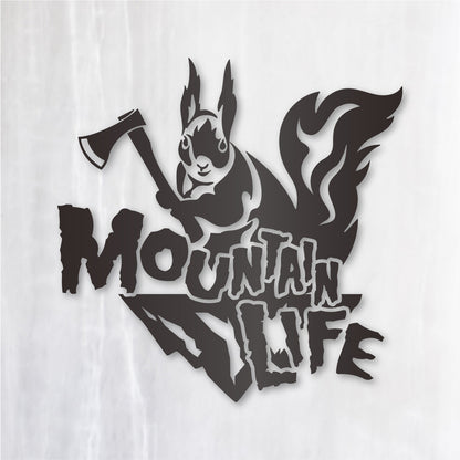 マウンテンライフ《Mountain Life Squirrel》カッティングステッカー ガンメタリック
