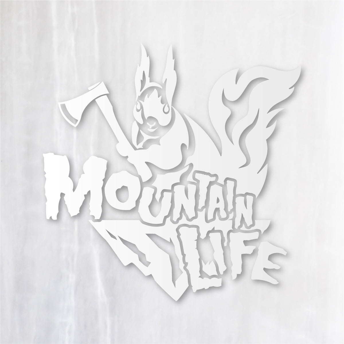 マウンテンライフ《Mountain Life Squirrel》カッティングステッカー つや消しホワイト