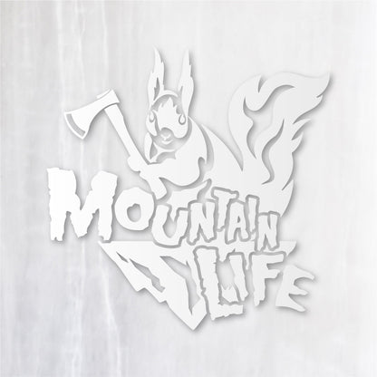 マウンテンライフ《Mountain Life Squirrel》カッティングステッカー つや消しホワイト