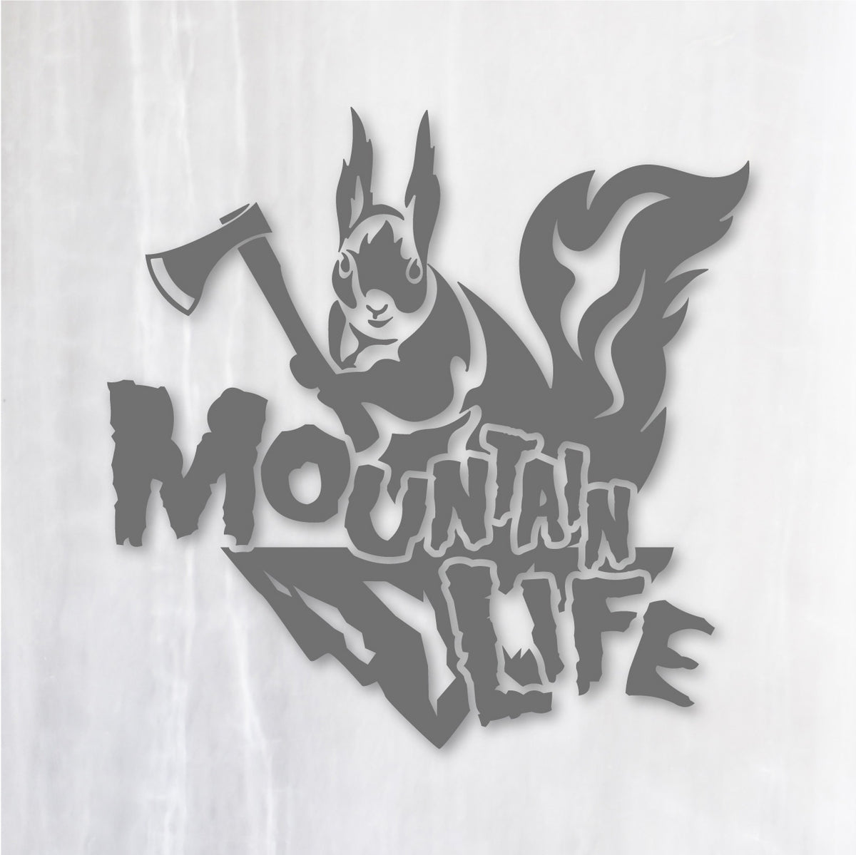 マウンテンライフ《Mountain Life Squirrel》カッティングステッカー グレー