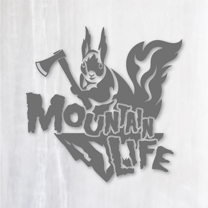 マウンテンライフ《Mountain Life Squirrel》カッティングステッカー グレー