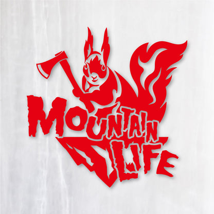 マウンテンライフ《Mountain Life Squirrel》カッティングステッカー レッド