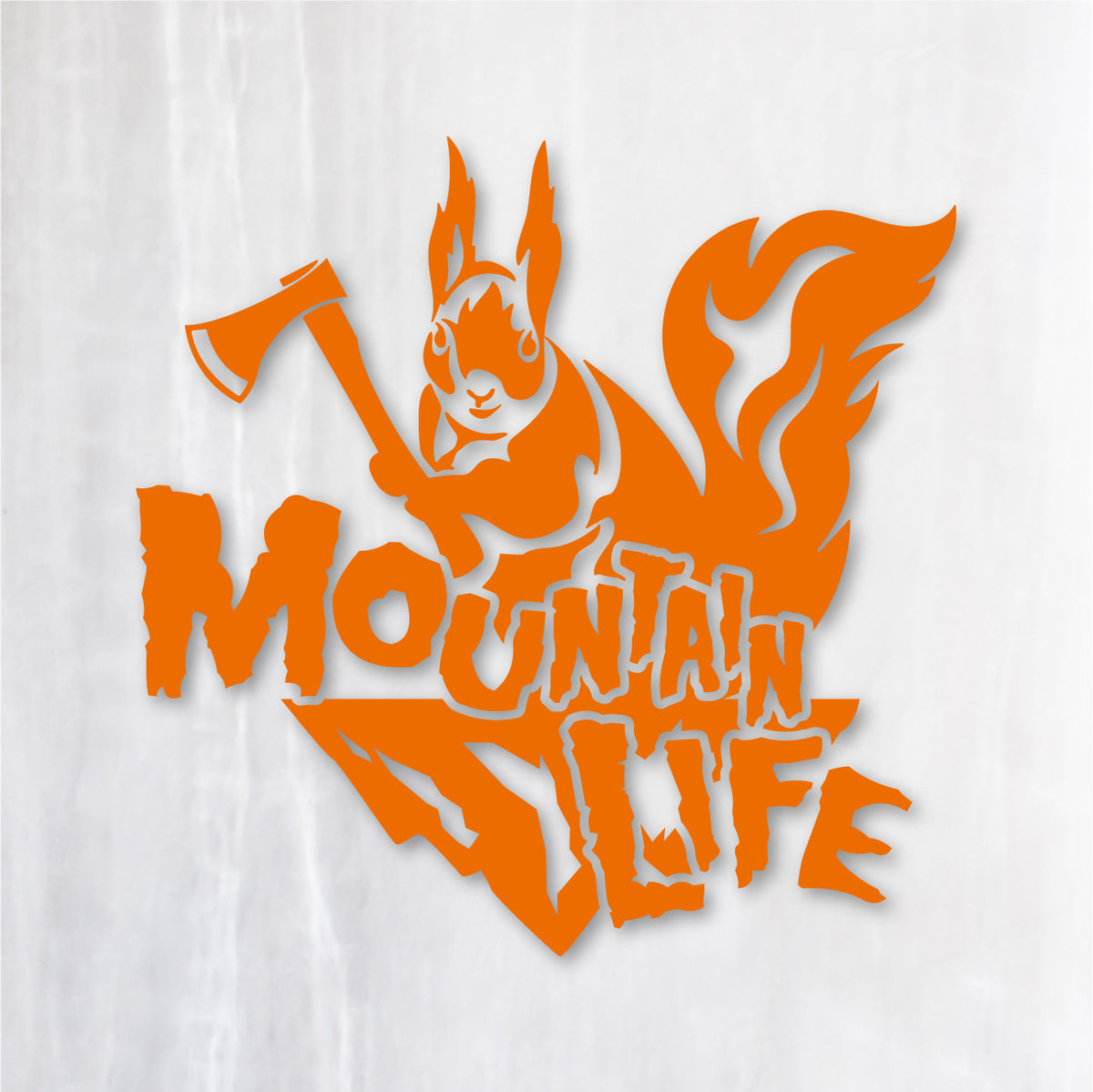 マウンテンライフ《Mountain Life Squirrel》カッティングステッカー オレンジ