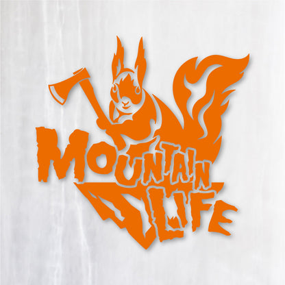 マウンテンライフ《Mountain Life Squirrel》カッティングステッカー オレンジ