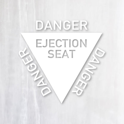射出座席マーク《EJECTION SEAT》カッティングステッカー ホワイト