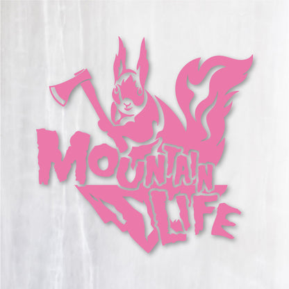 マウンテンライフ《Mountain Life Squirrel》カッティングステッカー ピンク
