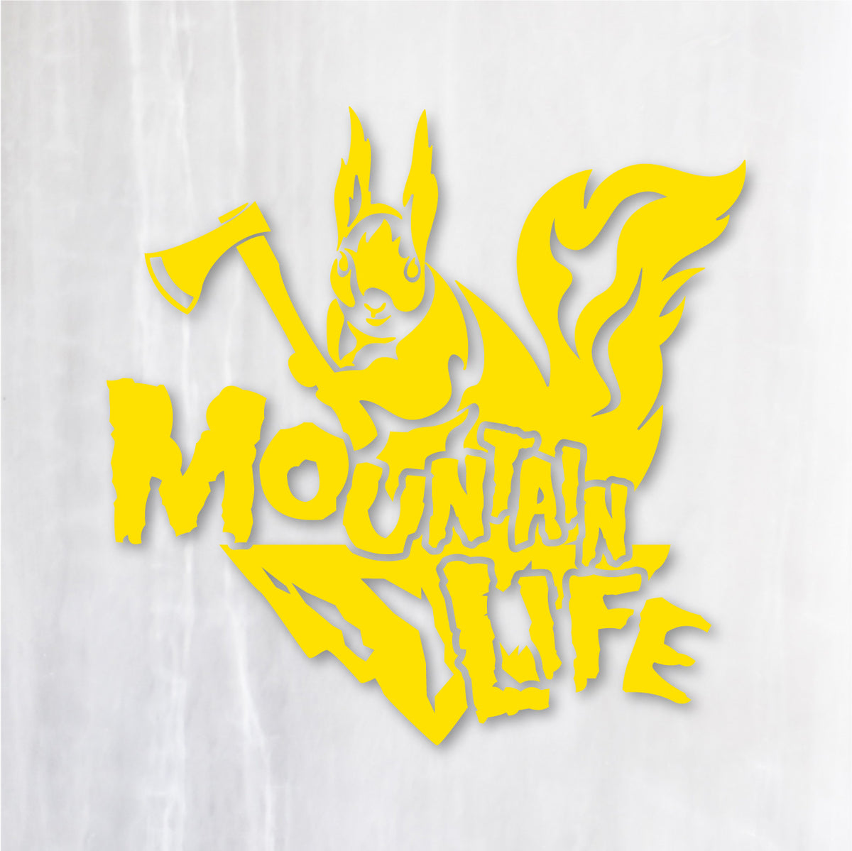 マウンテンライフ《Mountain Life Squirrel》カッティングステッカー イエロー