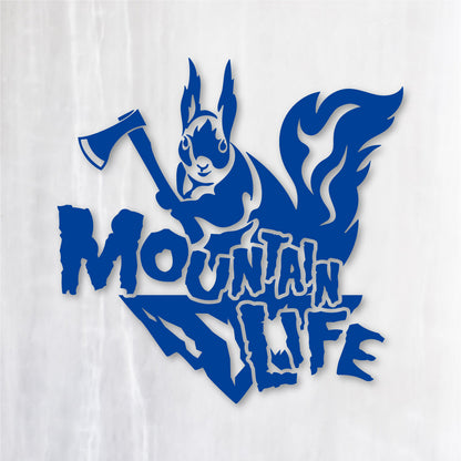 マウンテンライフ《Mountain Life Squirrel》カッティングステッカー ブルー