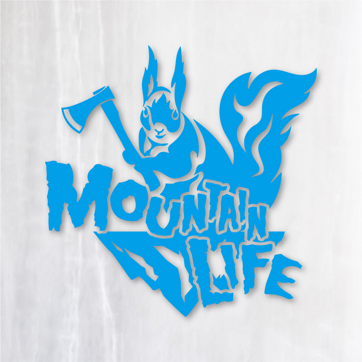 マウンテンライフ《Mountain Life Squirrel》カッティングステッカー シアンブルー