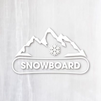 マウンテン スノーボード《Mountain Snowboard》カッティングステッカー ホワイト