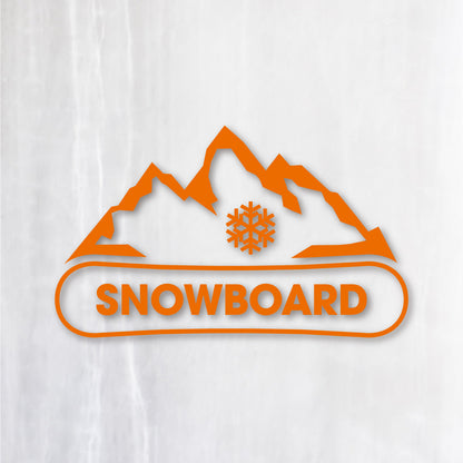 マウンテン スノーボード《Mountain Snowboard》カッティングステッカー オレンジ