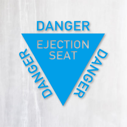 射出座席マーク《EJECTION SEAT》カッティングステッカー シアンブルー