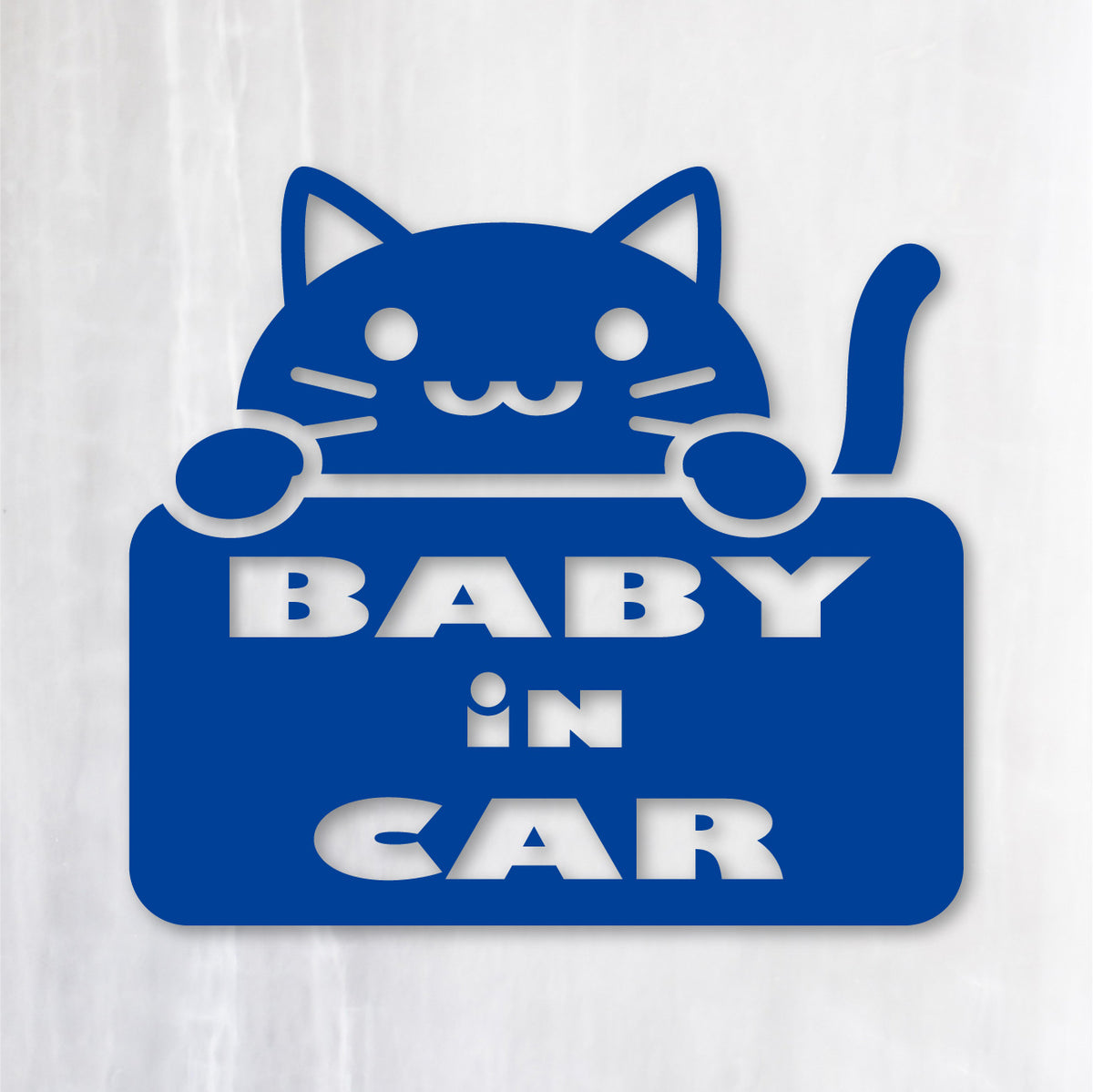 ベビーインカー にゃんこ《BABY in CAR CAT》カッティングステッカー ブルー
