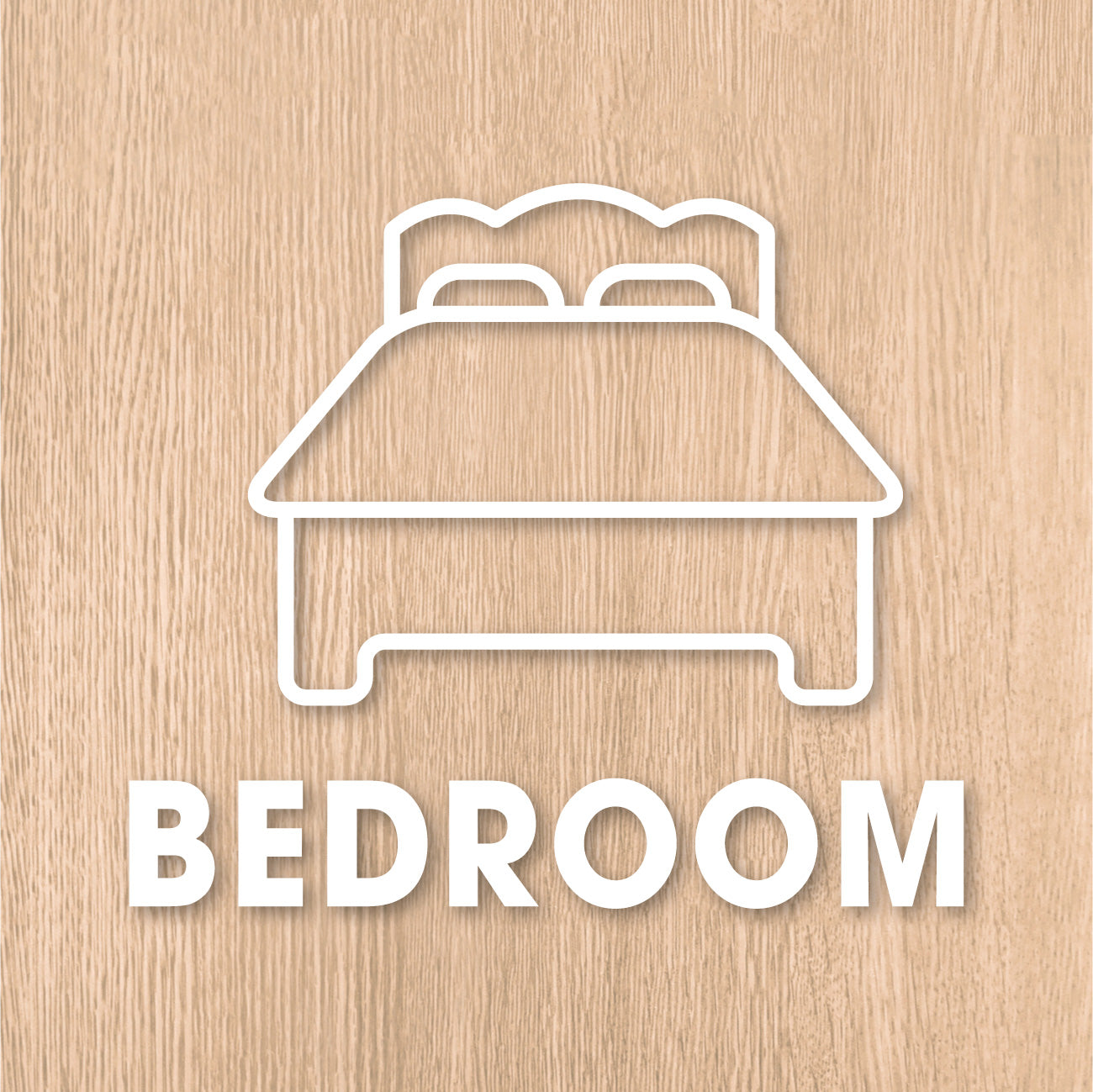 ベッドルーム ピクト カッティングステッカー《BEDROOM》（超防水・防滴 UVカット 屋外使用可 /C003）