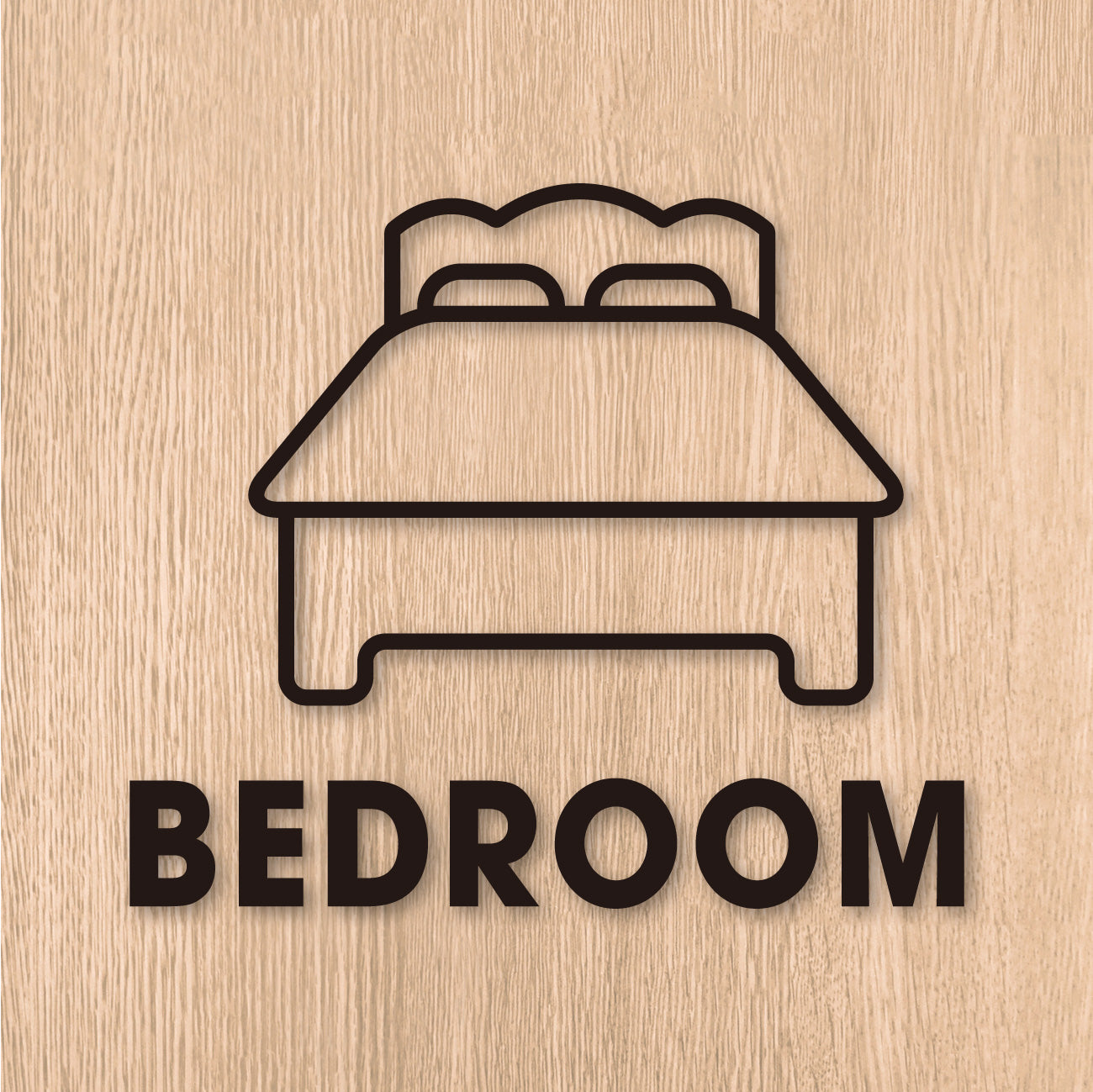 ベッドルーム ピクト カッティングステッカー《BEDROOM》（超防水・防滴 UVカット 屋外使用可 /C003）