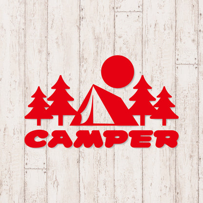 キャンパー《CAMPER》カッティングステッカー レッド