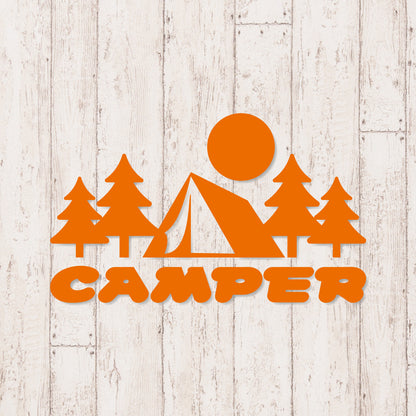 キャンパー《CAMPER》カッティングステッカー オレンジ