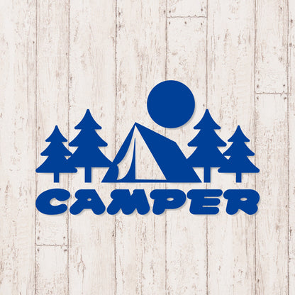 キャンパー《CAMPER》カッティングステッカー ブルー