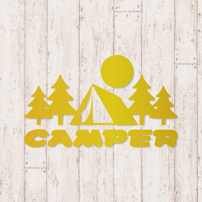 キャンパー《CAMPER》カッティングステッカー ゴールド