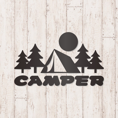キャンパー《CAMPER》カッティングステッカー ガンメタリック