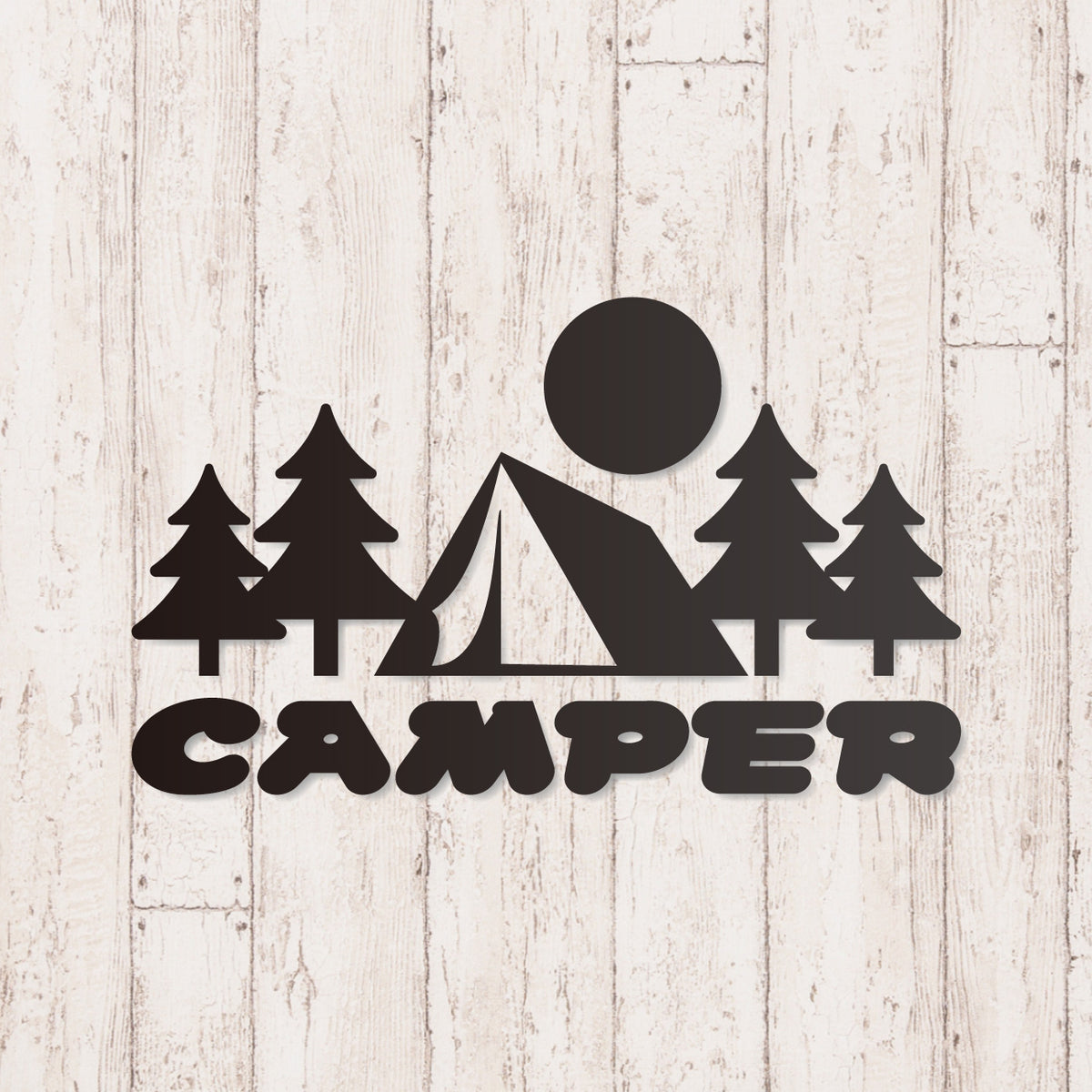 キャンパー《CAMPER》カッティングステッカー つや消しブラック