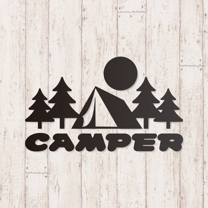 キャンパー《CAMPER》カッティングステッカー つや消しブラック