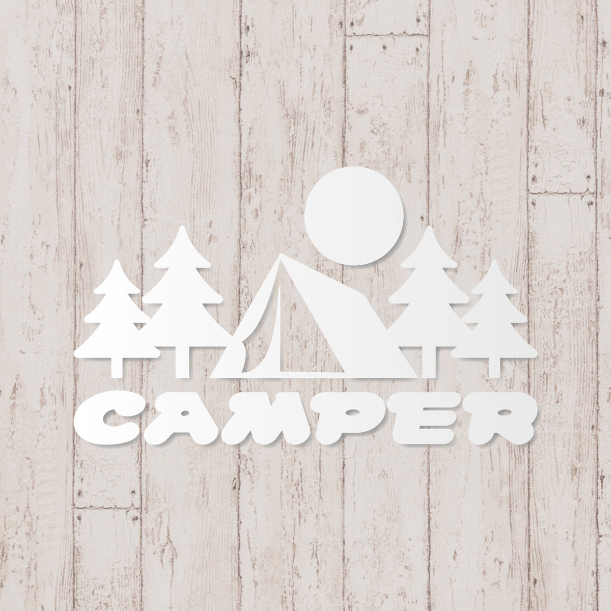 キャンパー《CAMPER》カッティングステッカー つや消しホワイト