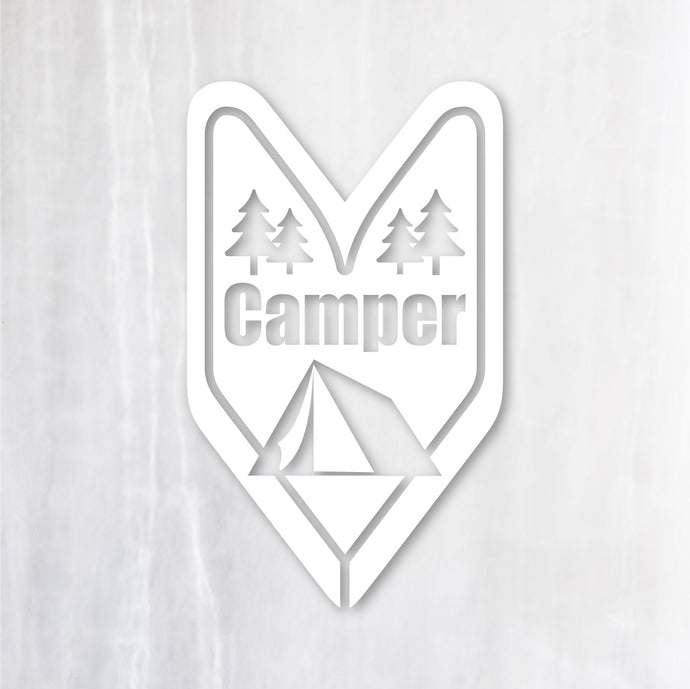 ビギナー キャンパー カッティングステッカー 《Beginner Camper》（超防水・防滴 UVカット 屋外使用可 /C052）