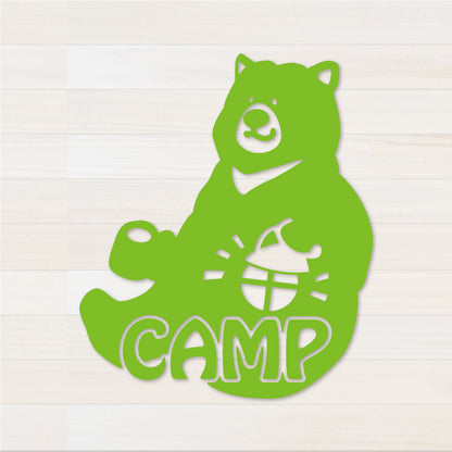 お座りくまCAMP カッティングステッカー マスカット