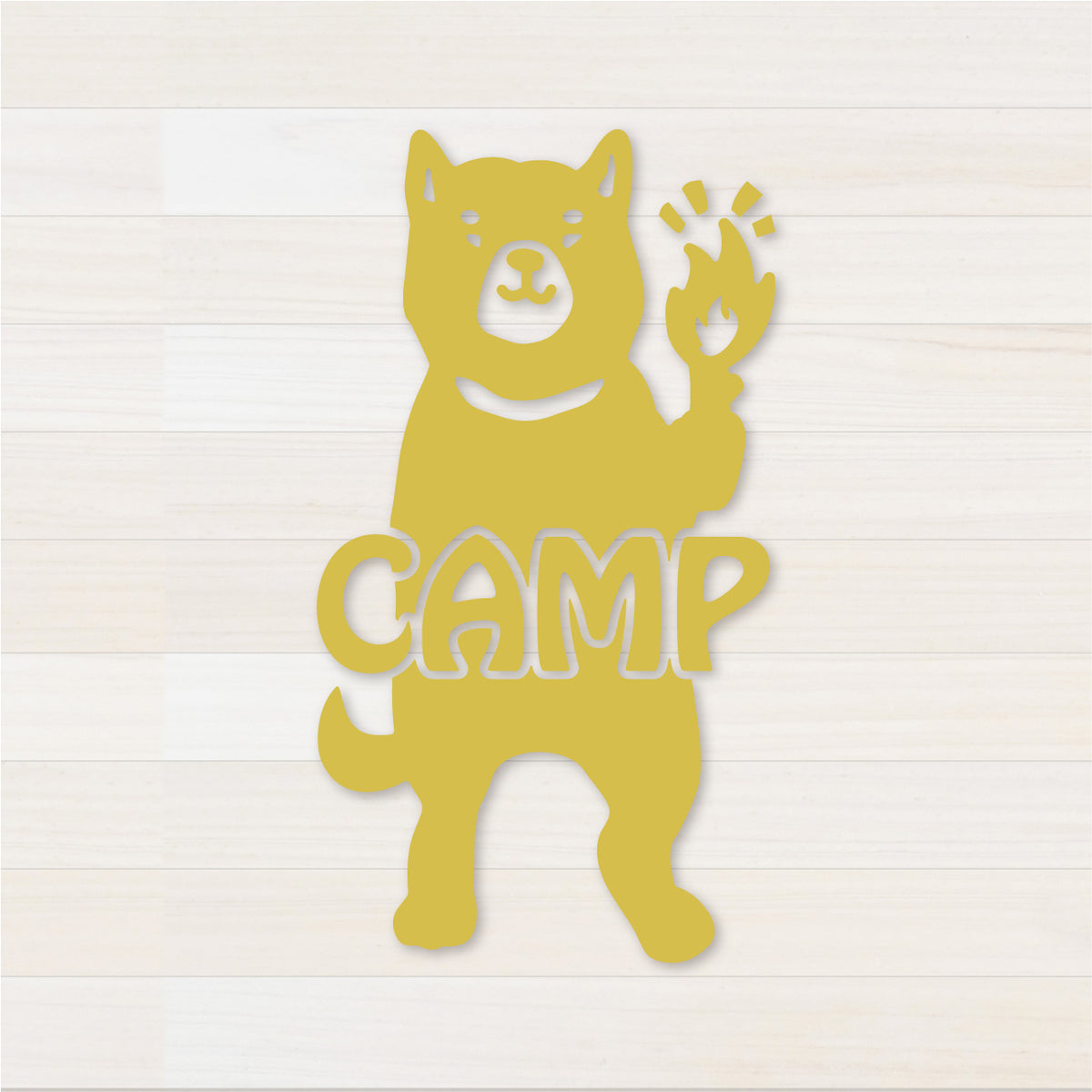 いぬCAMP カッティングステッカー キャメル